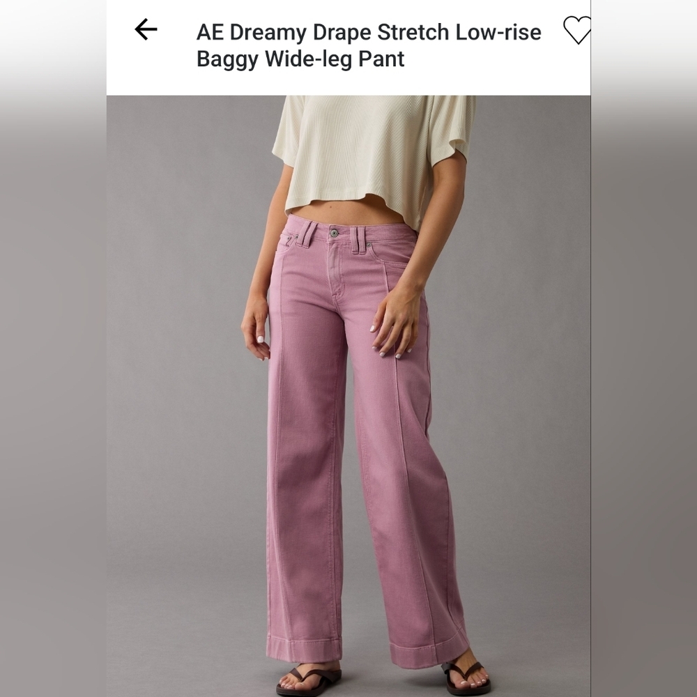 American Eagle Outfitters Wide-Leg Jeans in Dusty Pink
